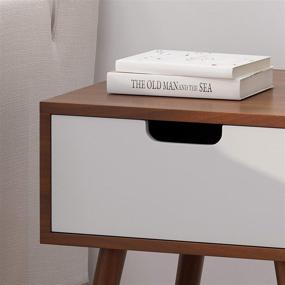 img 1 attached to 🌰 Stylish Christopher Knight Home Leila End Table in Walnut and White