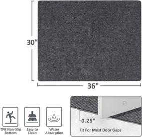 img 3 attached to 🚪 SunArea Indoor Door Mat (30x36, Grey) - Non-Slip Entry Rug, Water Absorbent, Dirt Resistant, Low-Profile Floor Mat - Washable for Entryway, Patio, Garage, Office Chair