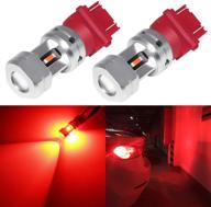 🔴 phinlion 3057 3157 led red brake light bulb - ultra bright 3600 lumens - upgrade for 3047 3156 3457 4157 - tail stop turn signal blinker lights logo