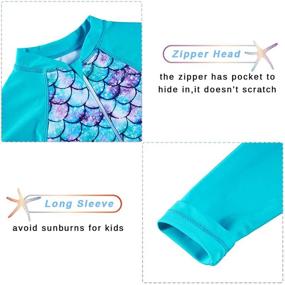 img 2 attached to 👙 Fanient Girls Rashguard Swimsuit: UPF 50+ Quick Dry Swimwear with Zipper, Long Sleeve, One Piece Bathing Suit for Ages 1-6