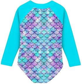 img 3 attached to 👙 Fanient Girls Rashguard Swimsuit: UPF 50+ Quick Dry Swimwear with Zipper, Long Sleeve, One Piece Bathing Suit for Ages 1-6