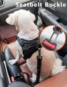 img 2 attached to 🐶 4-in-1 Adjustable Dog Seat Belt: Premium Safety Leash for Small and Large Dogs with Hook Latch, Seatbelt Clip, and Headrest Restraint