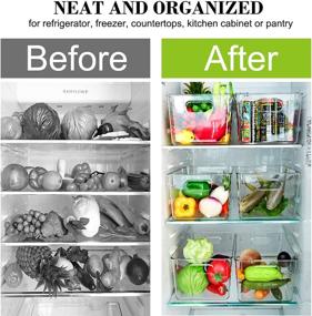 img 3 attached to JuneHeart 6 PCS Clear Pantry Organization and Storage Bins: Efficient Pantry Fridge Freezer Cabinet Kitchen Bathroom Storage Solution