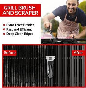 img 1 attached to 🔥 KP Bristle Free Grill Brush and Scraper – All-in-One Safe Grill Cleaner – Smart Super Grip Handle for Easy Grill Cleaning + Bonus Metal Hanger – Top Grill Accessories Set + 3 Recipe eBooks