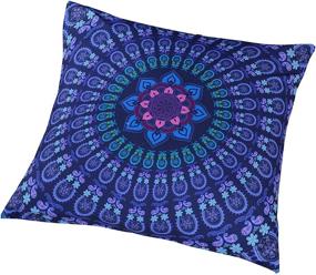 img 2 attached to 🌸 MEILA Bohemian Mandala Pattern Duvet Cover Set for Queen Bed - Luxury Soft Microfiber Bedding Sets - Includes 1 Duvet Cover, 2 Pillowcases, and 1 Throw Pillow Case (90inx 90in)