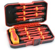 🔧 high-quality rdeer 1000v insulated screwdriver set with cr-v magnetic phillips, slotted, pozidriv, torx heads: ensuring ultimate safety and versatility logo