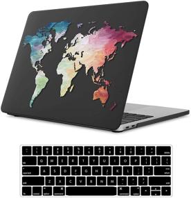 img 4 attached to 🖥️ iLeadon MacBook Pro 13'' Case 2016-2019 (A2159/A1989/A1706/A1708) Rubberized Hard Shell Cover with Keyboard Cover | Black Map Design