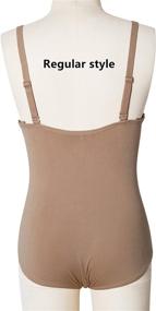 img 2 attached to Nude Seamless Camisole Leotard Dress 👗 with Transition Straps for Women and Girls