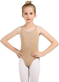 img 4 attached to Nude Seamless Camisole Leotard Dress 👗 with Transition Straps for Women and Girls