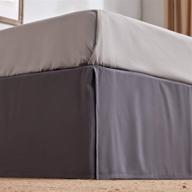 sleep zone bed skirt anti-static premium 120gsm thick double brushed microfiber hotel quality pleated dust ruffle wrap around 15 inch talored drop shrink and fade resistant - queen, grey: the perfect addition to enhance your bed logo