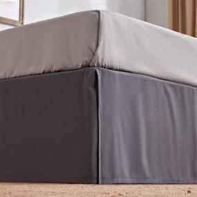 img 4 attached to SLEEP ZONE Bed Skirt Anti-Static Premium 120gsm Thick Double Brushed Microfiber Hotel Quality Pleated Dust Ruffle Wrap Around 15 inch Talored Drop Shrink and Fade Resistant - Queen, Grey: The Perfect Addition to Enhance Your Bed