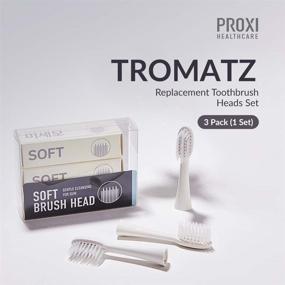 img 3 attached to 🦷 Набор сменных насадок для зубных щеток Tromatz - совместим с зубной щеткой Tromatz с микротоками, наполненные мягким ворсом для ухода за деснами - дополнительно мягкие 3 штуки (1 набор)