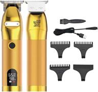 💇 enhanced classic gold skeleton cordless trimmer with lcd power display - usb rechargeable hair clipper for men, ideal electric trimmers for barbers logo