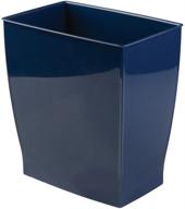🗑️ navy idesign spa rectangular trash, waste basket garbage can - 2.5 gallon capacity for bathroom, bedroom, office & dorm logo