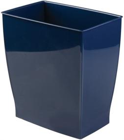 img 3 attached to 🗑️ Navy iDesign Spa Rectangular Trash, Waste Basket Garbage Can - 2.5 Gallon Capacity for Bathroom, Bedroom, Office & Dorm