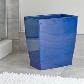 img 2 attached to 🗑️ Navy iDesign Spa Rectangular Trash, Waste Basket Garbage Can - 2.5 Gallon Capacity for Bathroom, Bedroom, Office & Dorm