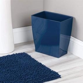 img 1 attached to 🗑️ Navy iDesign Spa Rectangular Trash, Waste Basket Garbage Can - 2.5 Gallon Capacity for Bathroom, Bedroom, Office & Dorm