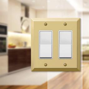 img 2 attached to Amerelle Century Double Rocker Wall Plate – Steel Construction with Polished Brass Finish