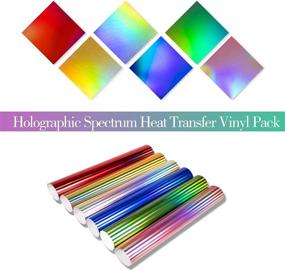 img 3 attached to 🌈 Soft Metallic Holographic HTV Pack: Bundle of 6 Sheets, 12" x 12" Iron-on Vinyl, Assorted Colors Heat Transfer Vinyl for DIY Fabric Projects
