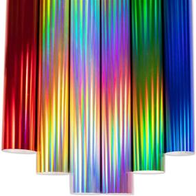 img 2 attached to 🌈 Soft Metallic Holographic HTV Pack: Bundle of 6 Sheets, 12" x 12" Iron-on Vinyl, Assorted Colors Heat Transfer Vinyl for DIY Fabric Projects
