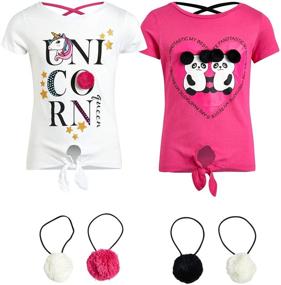 img 4 attached to 👚 Dreamstar Girls T-Shirts with an Accessory Headband for Girls: Clothing, Tops, Tees, and Blouses