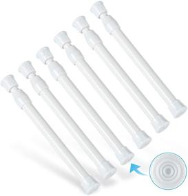 img 4 attached to 🔸 Goowin 6Pcs Tension Rod for Windows & Doors - Adjustable, Rustproof Curtain Rods, Wardrobe Bars & Drying Support (White, 7-11 inch)