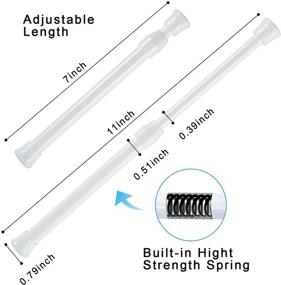 img 2 attached to 🔸 Goowin 6Pcs Tension Rod for Windows & Doors - Adjustable, Rustproof Curtain Rods, Wardrobe Bars & Drying Support (White, 7-11 inch)