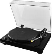 fluance rt80 vinyl turntable record player | high fidelity, audio technica at91 cartridge, belt drive, built-in preamp, adjustable counterweight | solid wood plinth - piano black logo