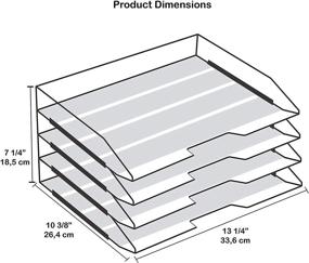 img 1 attached to 🗂️ Акримет Стопка Стопка 4-уровневый боковая нагрузка Пластиковый настольный файловый органайзер прозрачного цвета кристалла: организуйте свои документы с элегантностью и эффективностью.