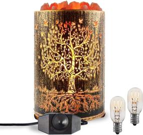 img 4 attached to 🌱 Himalayan Salt Rock Lamp with Dimmer Switch – Salt Lamps Night Light, Tree of Life Salt Basket Lamp, Retro Decor Salt Crystal Desk Light with 15W Replacement Bulbs