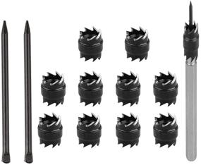 img 4 attached to Spot Weld Drill 13 Pcs Metal Cutter Set with 3/8'' Rotary Spot Weld Drill Bits & 2 Replacement Blades - Efficient Auto Body Sheet Metal Hole Cutter Remover Tool