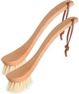 🧽 set of 2 redecker curved dish brushes with strong tampico fiber bristles, 9-1/4 inches, oiled beechwood handle, german-made logo