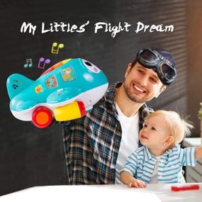 img 2 attached to ✈️ HISTOYE Baby Toys Airplane: Musical Toy with Lights for 1-2+ Year Old Toddlers – Electronic Moving Aeroplane Promotes Crawling and Baby Development – Perfect Gift for 12-18 Month Olds