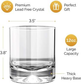 img 3 attached to MOFADO Classic Crystal Old Fashioned Whiskey Glasses - 12oz (Set of 2) - Weighted Bottom - Hand Blown Crystal in a Gift Box - Ideal for Scotch, Bourbon, Manhattans, Cocktails