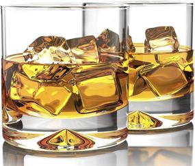 img 4 attached to MOFADO Classic Crystal Old Fashioned Whiskey Glasses - 12oz (Set of 2) - Weighted Bottom - Hand Blown Crystal in a Gift Box - Ideal for Scotch, Bourbon, Manhattans, Cocktails