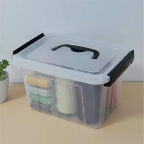 img 1 attached to 3-Quart 6-Pack Clear Plastic Storage Boxes with Latch, Black Handle - Bringer Storage Solution