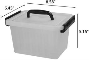 img 2 attached to 3-Quart 6-Pack Clear Plastic Storage Boxes with Latch, Black Handle - Bringer Storage Solution