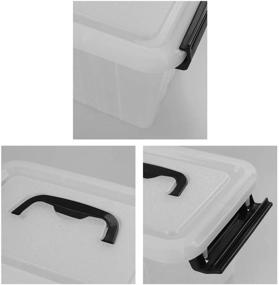 img 3 attached to 3-Quart 6-Pack Clear Plastic Storage Boxes with Latch, Black Handle - Bringer Storage Solution