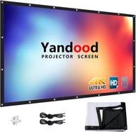 🎥 120 inch 16:9 hd portable foldable projector screen with silver black backing, anti-crease for home outdoor indoor theater, movies screen logo