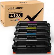 🖨️ v4ink 4pk compatible 410x toner cartridge: reliable replacement for hp color laserjet pro mfp printers logo