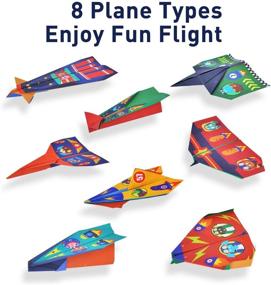 img 1 attached to ✈️ Mideer Origami Paper Airplanes Kit with Pilot Stickers: Fun Easter Gifts for Boys | Outdoor Toys for Kids Ages 4-8-12 | Art and Craft Activity Set for Children | 3D Paper Model Plane for Toddlers