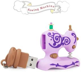 img 3 attached to 🧵 БорлтерКламп Милый Картонная швейная машина USB-флешка - Объем памяти 32 ГБ, идеальный подарок для студентов и детей в фиолетовом цвете.