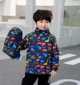 img 1 attached to Bumeex Waterproof Windbreaker Raincoat - Dinosaur Boys' Jacket & Coat Apparel