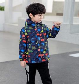 img 2 attached to Bumeex Waterproof Windbreaker Raincoat - Dinosaur Boys' Jacket & Coat Apparel