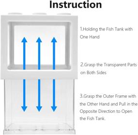 img 1 attached to 🐠 Compact Betta Fish Tank with Gravel, Plants, Rocks, Feeder - Small Aquarium for Turtles, Reptiles, Jellyfish, Goldfish, Shrimp, Moss Balls, Insects - Table Decorative Box