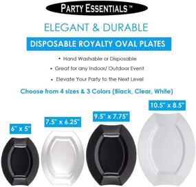 img 3 attached to 🍽️ Premium Black Oval Royalty Dinner Plates - 20-Count Party Supplies for Weddings, Birthdays & All Occasions