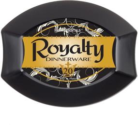 img 1 attached to 🍽️ Premium Black Oval Royalty Dinner Plates - 20-Count Party Supplies for Weddings, Birthdays & All Occasions