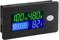 🔋 drok 48v battery meter: marine rv battery capacity volt monitor 12v 24v, lithium battery voltage temperature indicator gauge (fahrenheit) logo