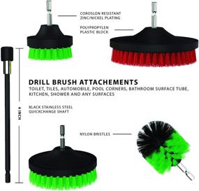 img 2 attached to 🧽 Nexitlife Drill Brush Attachments: Efficient Cleaning for Automobile, Bathroom, Shower, Kitchen, and More - 14 Piece Set with Extension Bit, Pads, and Sponge