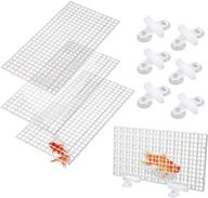 sirozi 4-piece aquarium divider tray, fish tank divider filter plastic grid egg crate diffuser with 6 sucker clips for mixed breeding and bottom isolation in fish tanks (white) logo